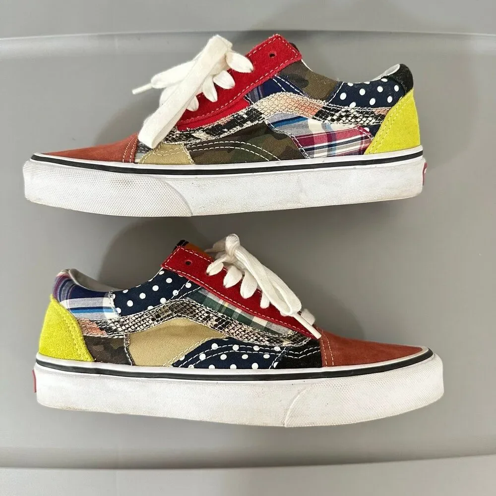 Vans Old Skool Size? Factory Floor Patchwork Size 5.5 (Fits Women’s 7)